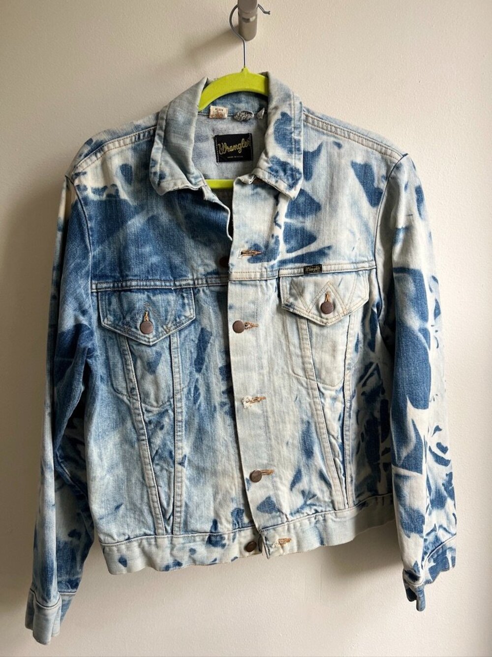 Men's Vintage Up-cycled Wrangler Denim Jacket from Urban Outfitters Size Small